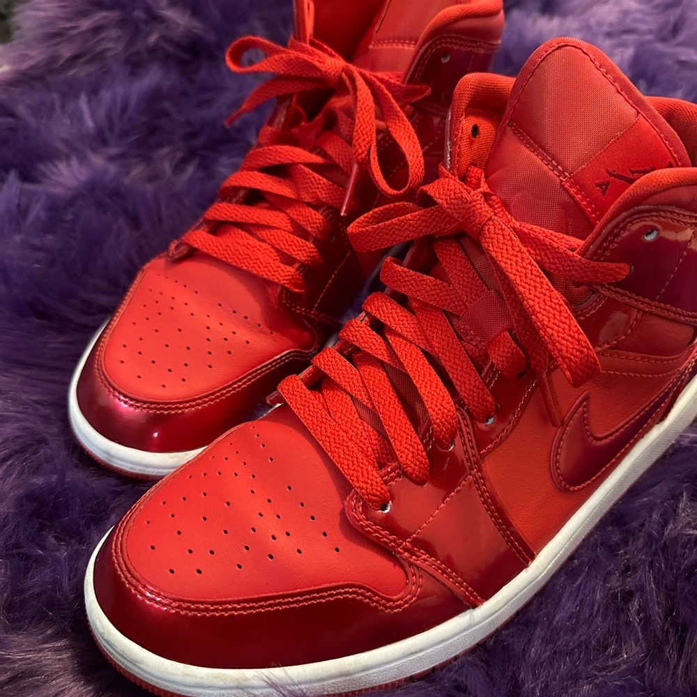Red patent leather